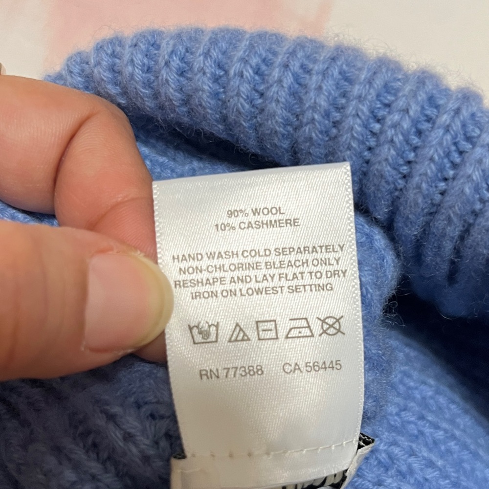 Madewell Cashmere and Wool Blue Knit Beanie - Picture 3 of 4